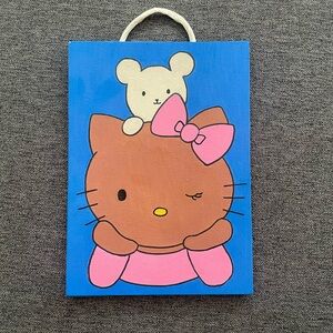 Hello Kitty Blue and Pink Art Painting